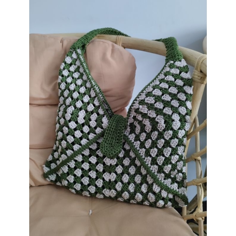 tote bag rajut |tas motif|tas pesta|tas bahu|tas estetik|tas jinjing namira|tas hijau kekinian