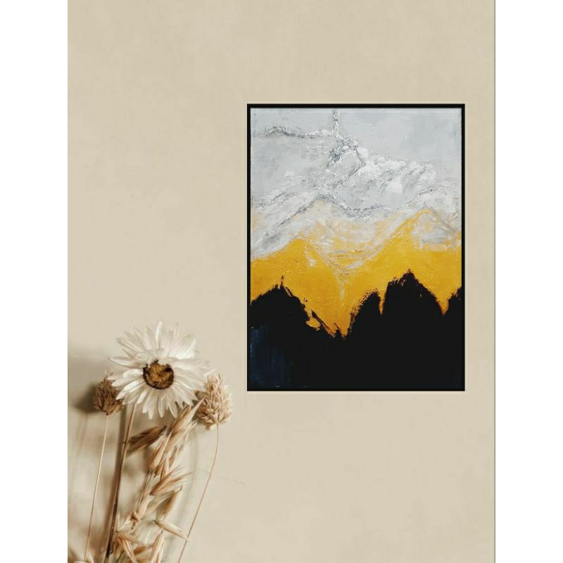 Lukisan Kanvas Asli Lukisan Cat Acrylic Lukisan Abstrak Aesthetic Hiasan Dinding A011
