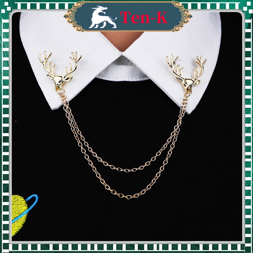 Lapel Pin Bros Jas/Brooch Pin Deer Chain/Pin Rusa Untuk Pria
