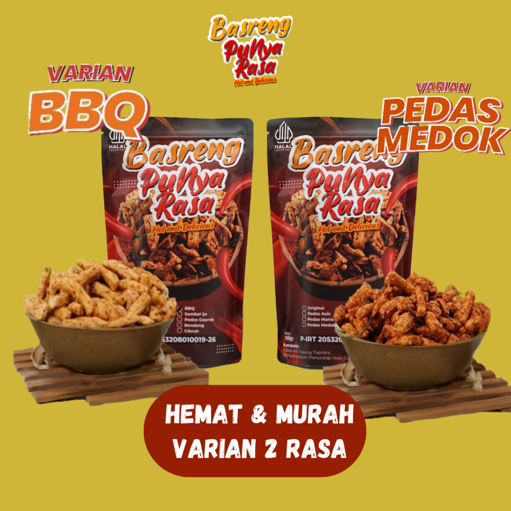 

Basreng Rasa BBQ&Pedes Medok Paket Berdua Lebih Banyak Lebih Puas