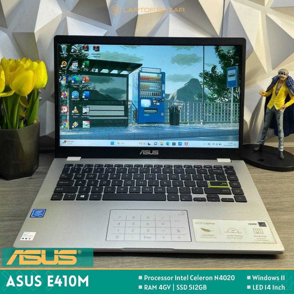 LAPTOP SECOND ASUS VIVOBOOK E410M WHITE INTEL N4020 4GB 512GB SSD WINDOWS 11