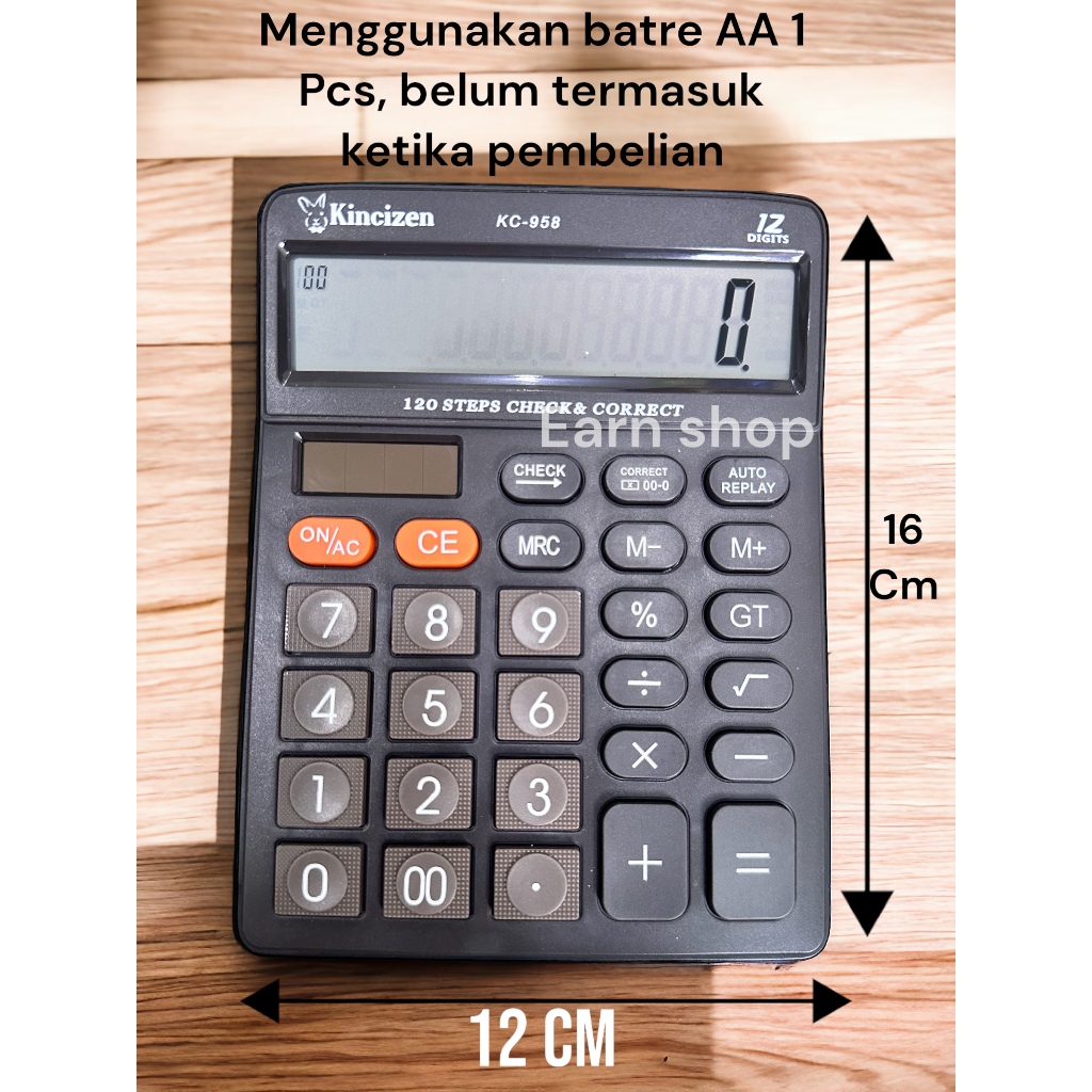 

KINCIZEN KALKULATOR DAGANG CT 958 CT-958 KALKULATOR 12 DIGIT