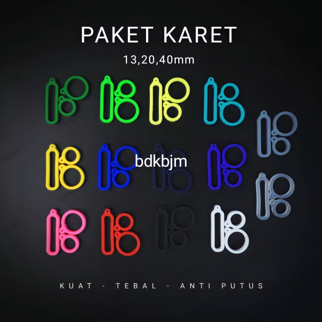 

Paket Karet Lanyard Isi O ring 13mm 20mm 40mm karet pods Makassar
