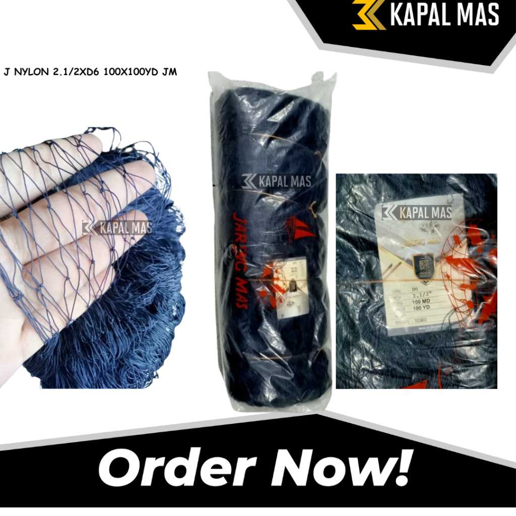 jaring nylon 2.1/2 inch benang d6 / jaring benang / jaring ikan