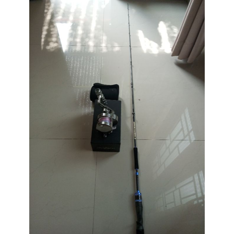 Reel OH Daido JigKing 200L Handle Kiri dan Rod Daido OH Poseidon Pe 1-3 max jig 150 gr