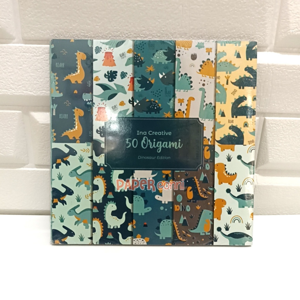 

Origami 2 sisi Dinosaurus edition INA Creative 15x15 cm