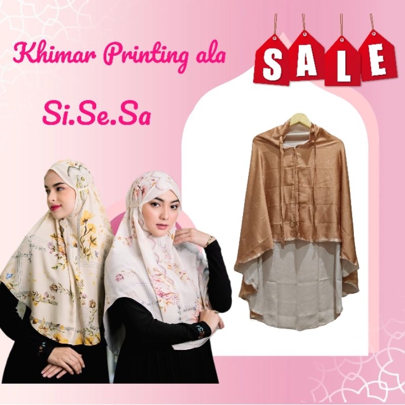 Khimar Printing Bergo Silk Mewah Banget ala Sisesa by Sjsesa Swarovski