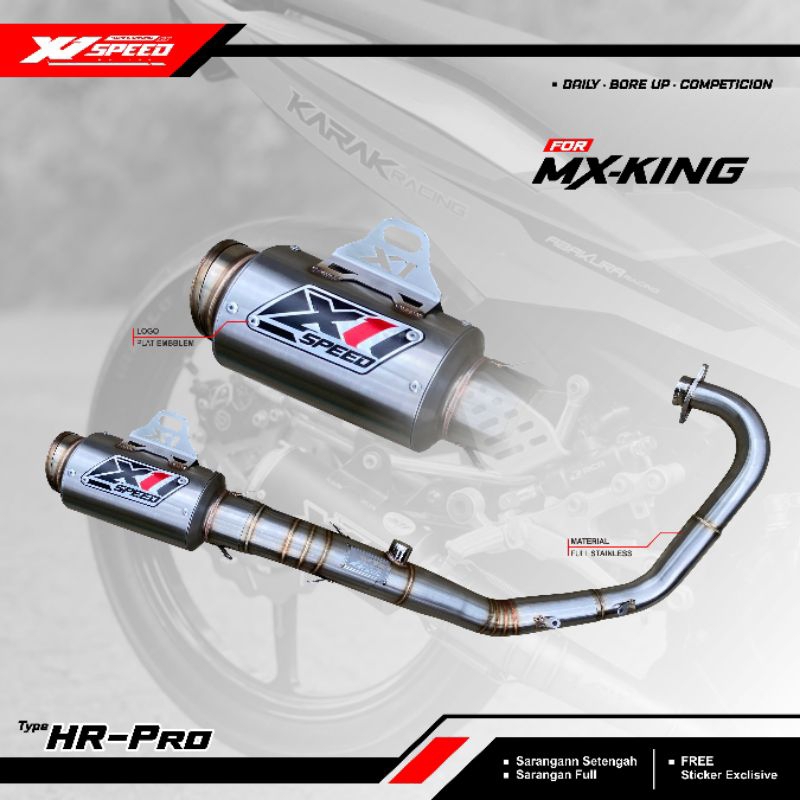 Knalpot X1 Speed MX king type • Roadrace • Solostyle • Komorod