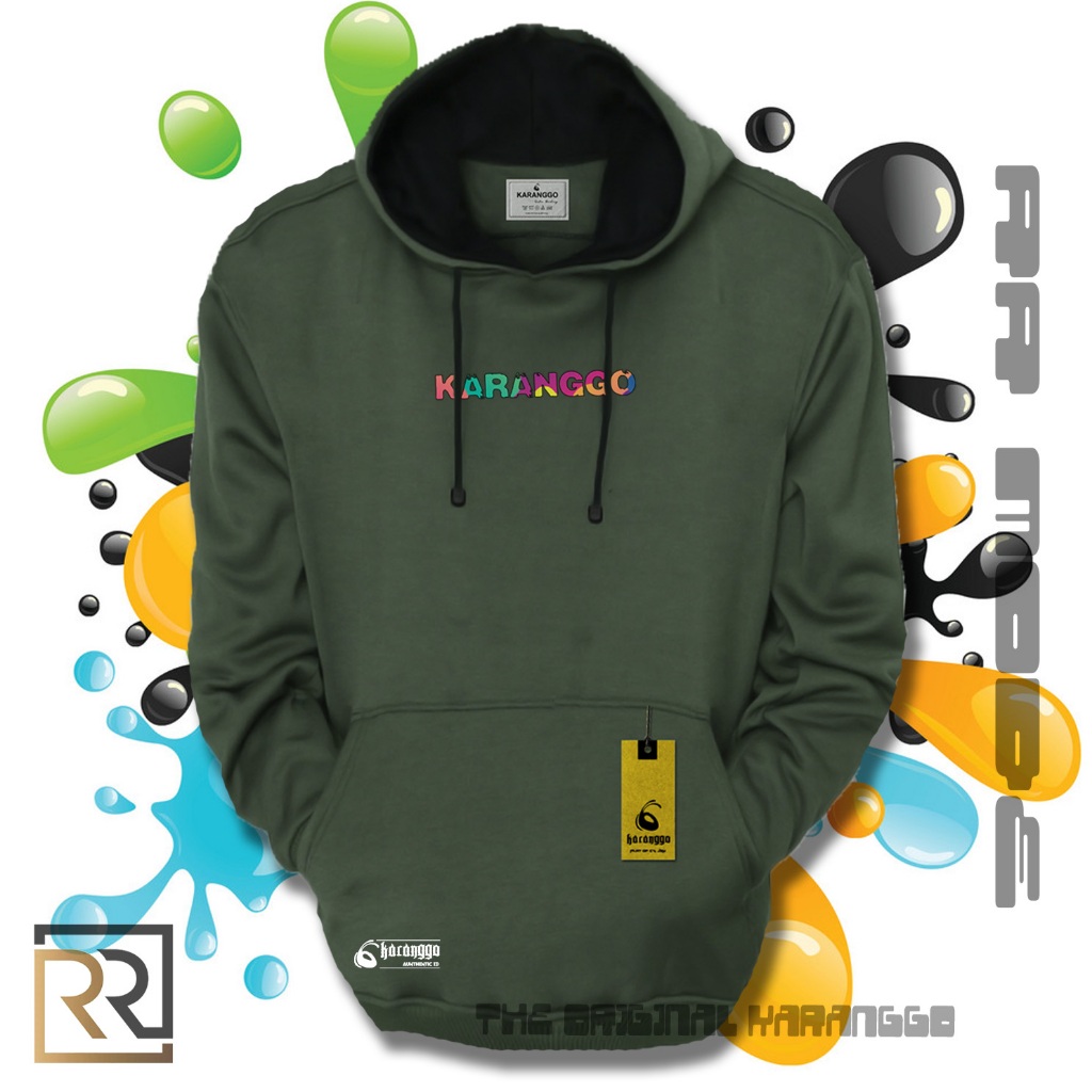 HOODIE PRIA DISTRO ORIGINAL WARNA HIJAU ARMY LOCAL BRAND BANDUNG