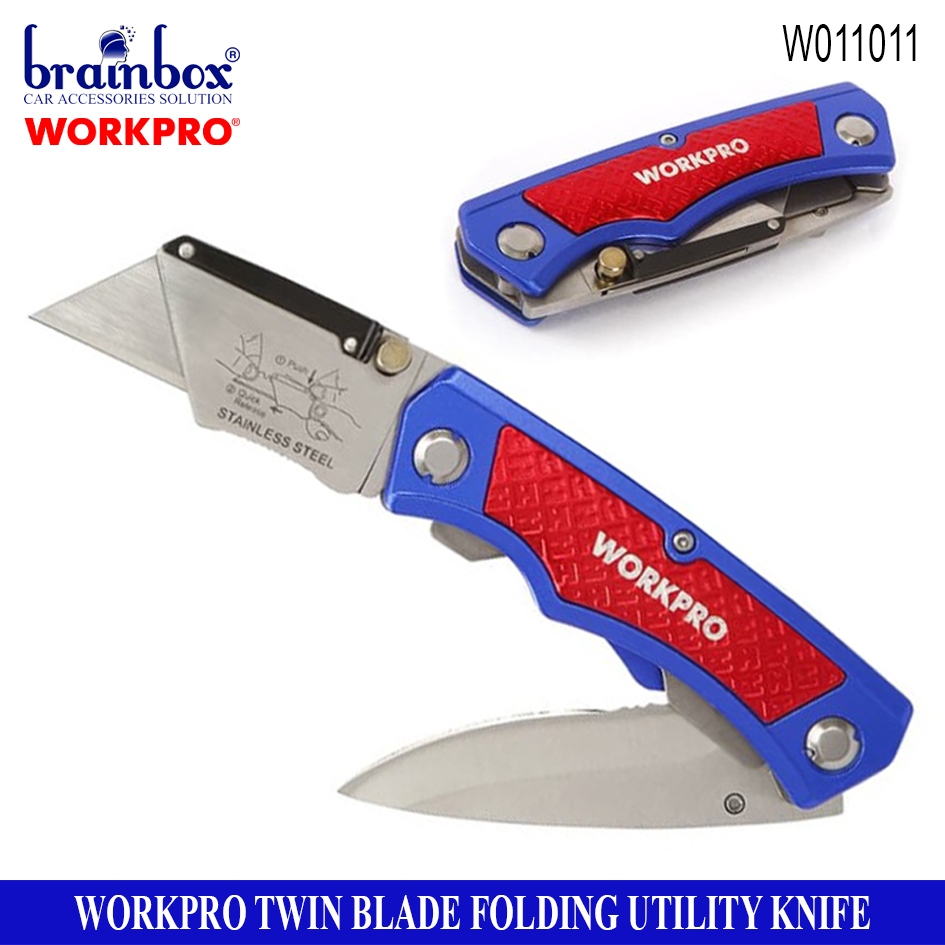 

Workpro W011011 Twin Blade Folding Utility Knife Cutter Pisau Lipat Ganda