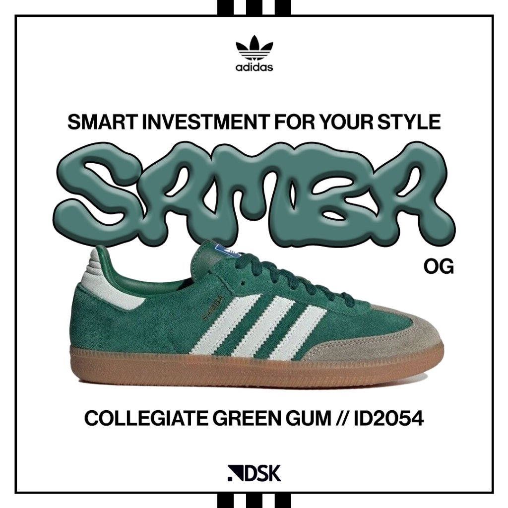 Adidas Samba OG Collegiate Green GUM ID2054 100% Original (FAKE = FULL REFUND) Sneakers Casual Pria 