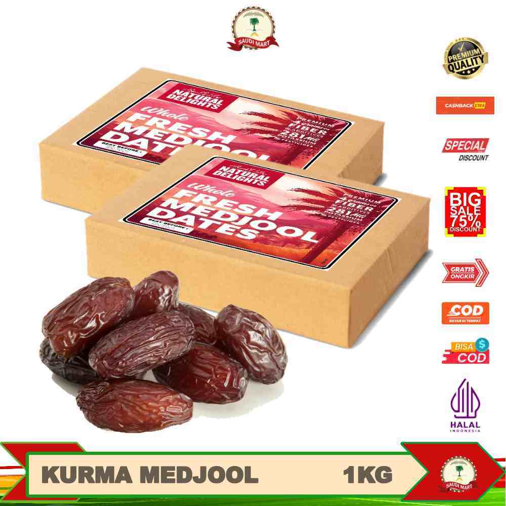 

kurma medjool jumbo 1kg FREE BOX MIKA