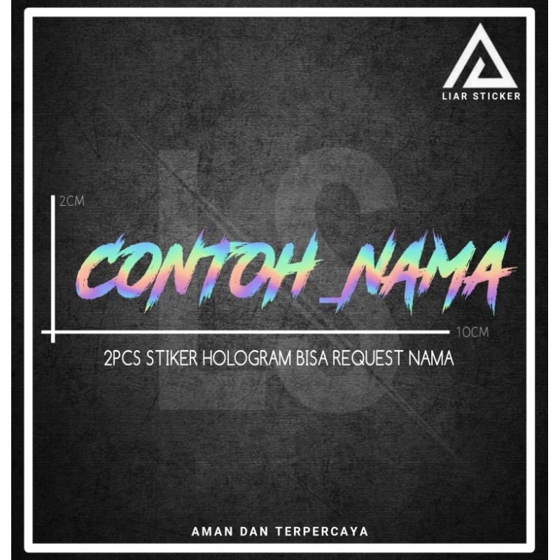 

2pcs stiker warna hologram bisa request nama