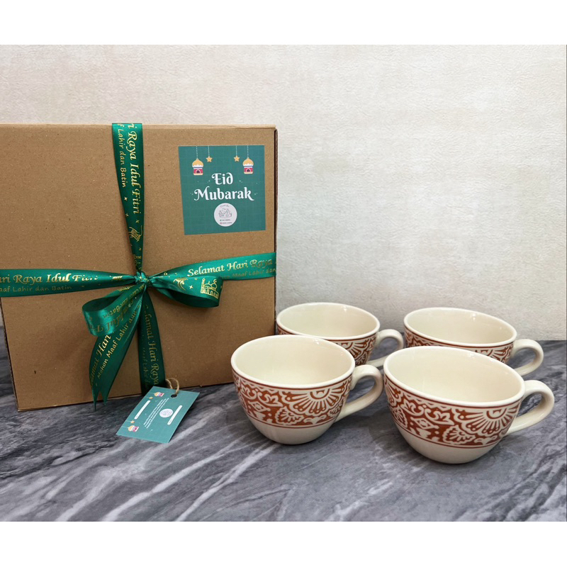 HAMPERS LEBARAN - PIRING KERAMIK - TEA SET (4 pcs)