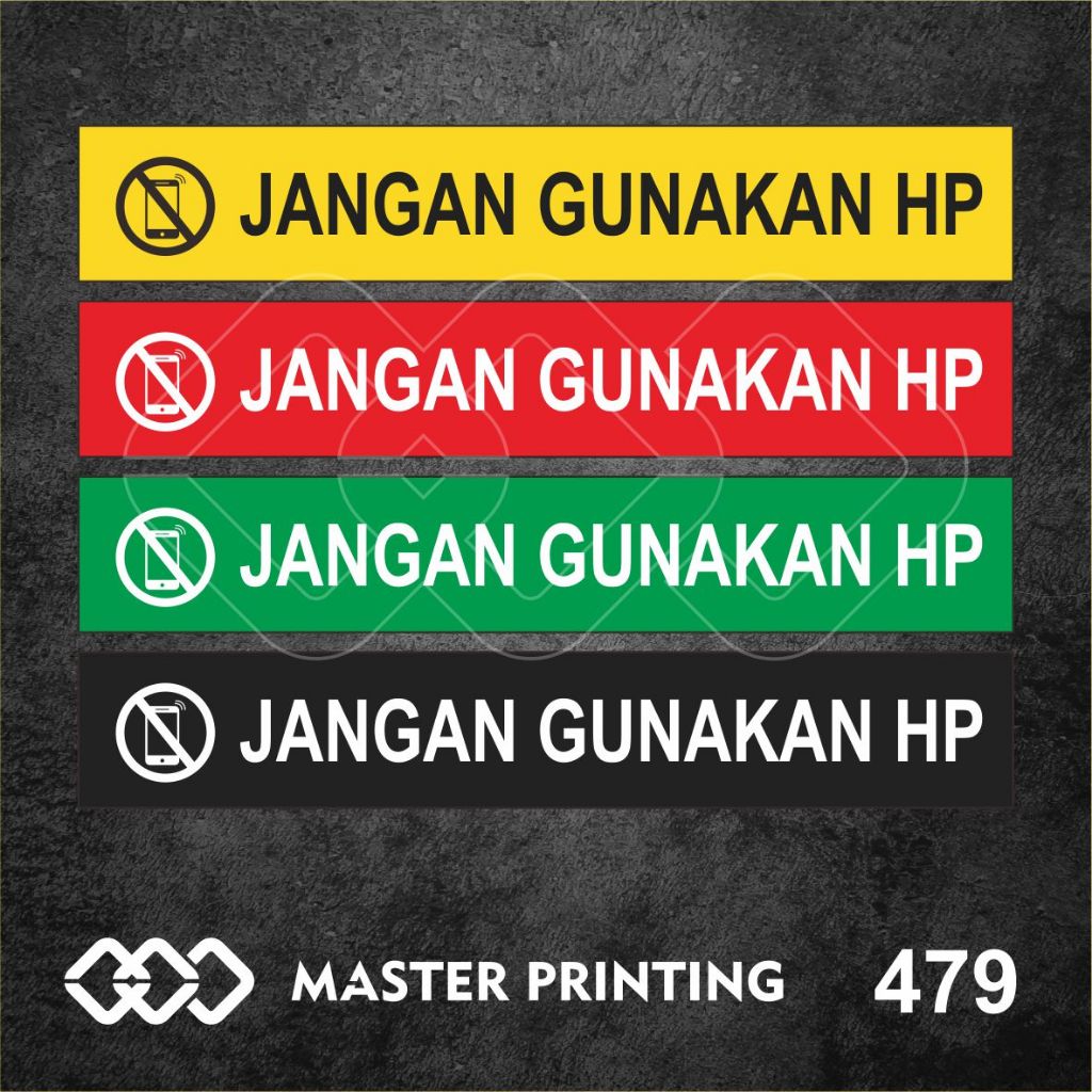 

479 - Stiker Jangan Gunakan HP, Sticker Vinyl, Premium, Tahan Air, Termurah, dan Bisa Custom
