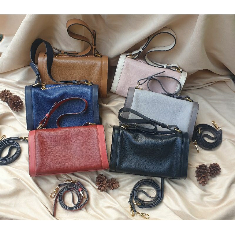 Slingbag kulit cewek / tas kulit asli tanggulangin