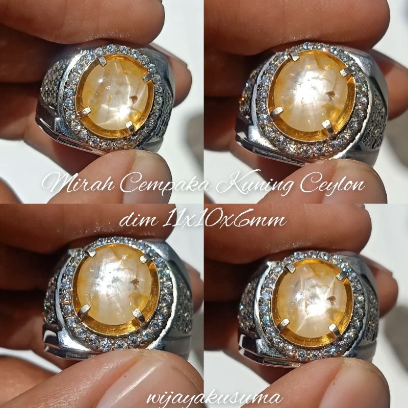 Yellow safir ceylon mirah cempaka kuning ada bangsing kresnadana dan ruby birma windusara