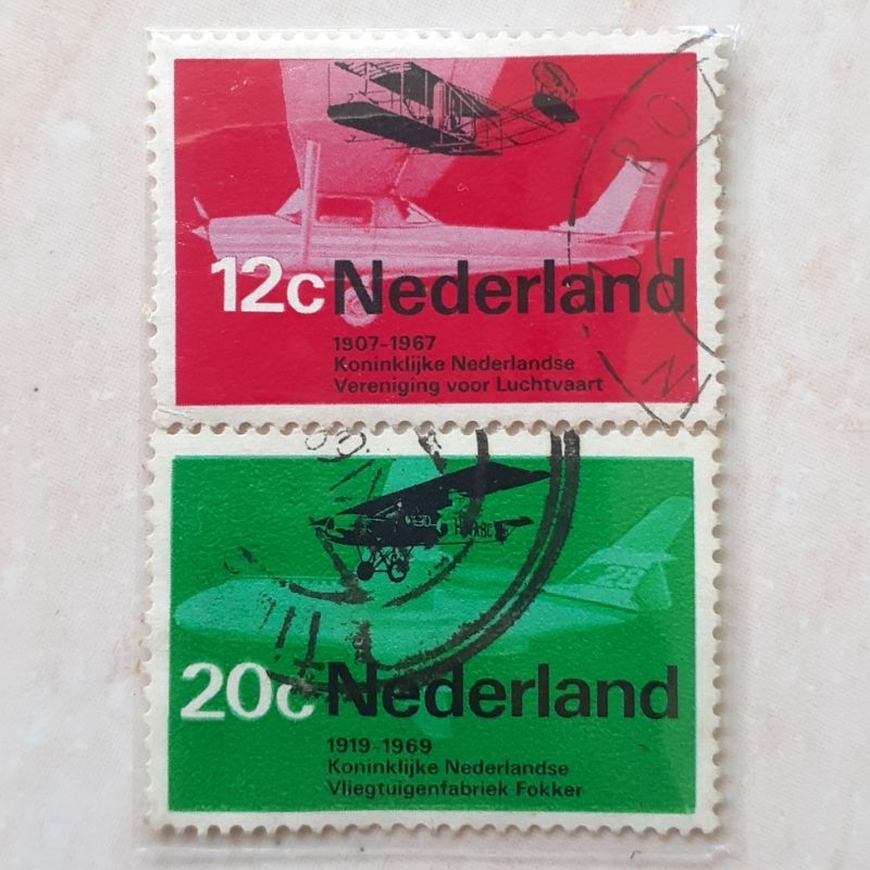 

Perangko Belanda Aviation Stamps Tahun 1968 set 2pcs