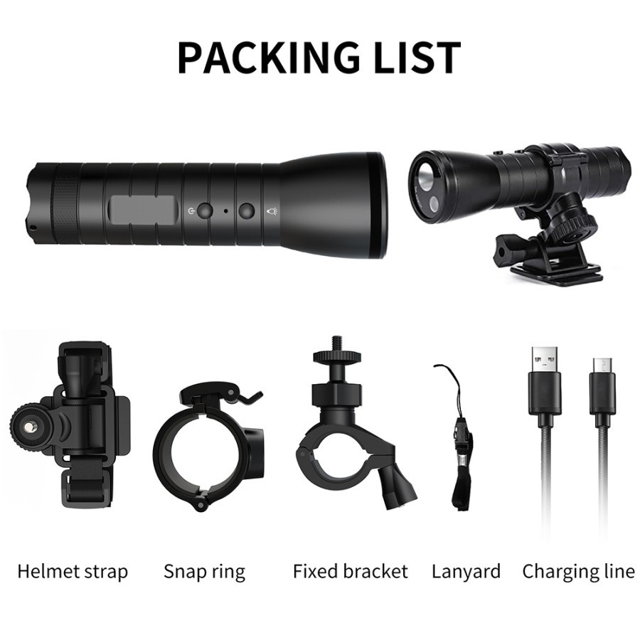 MC51 Mini Senter Camera Kamera Lampu Sorot Waterproof Outdoor Sepeda Bicycle Tahan Air Luar Ruangan