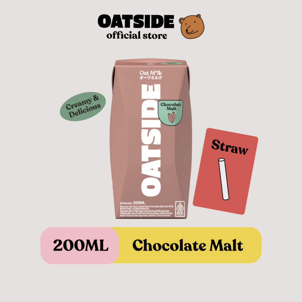 

OATSIDE Mini Straw Oat Milk Chocolate Malt 200ml