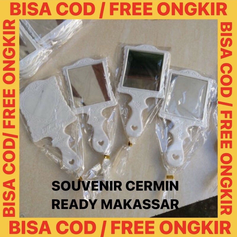 Cermin Putih Mini Cermin Makeup / Souvenir Cermin/ Souvenir wedding/ Souvenir Kaca