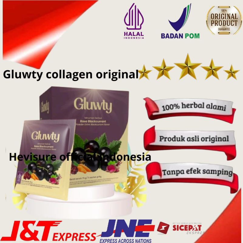 Gluwty Collagen Suplemen Minuman Serbuk Pencerah Pemutih Badan dan Wajah Mengencangkan dan Hilangkan