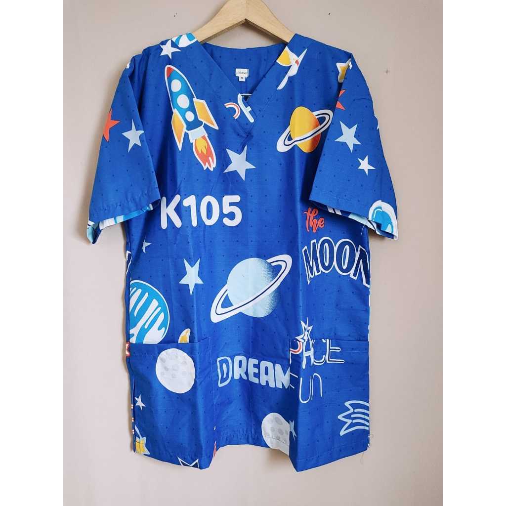 Baju jaga dokter / Baju perawat / Baju KoAs motif karakter