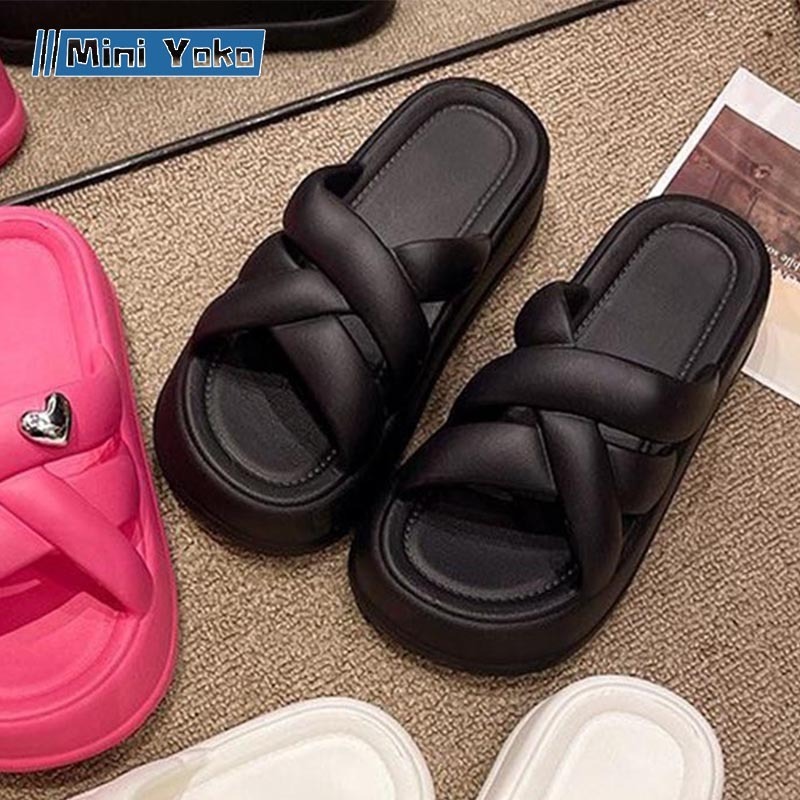 Sandal Karet Wanita Sandal Wedges Tebal Empuk Anti SLip