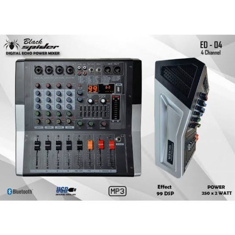 Power Mixer Black Spider ED-4 | 4 Channel