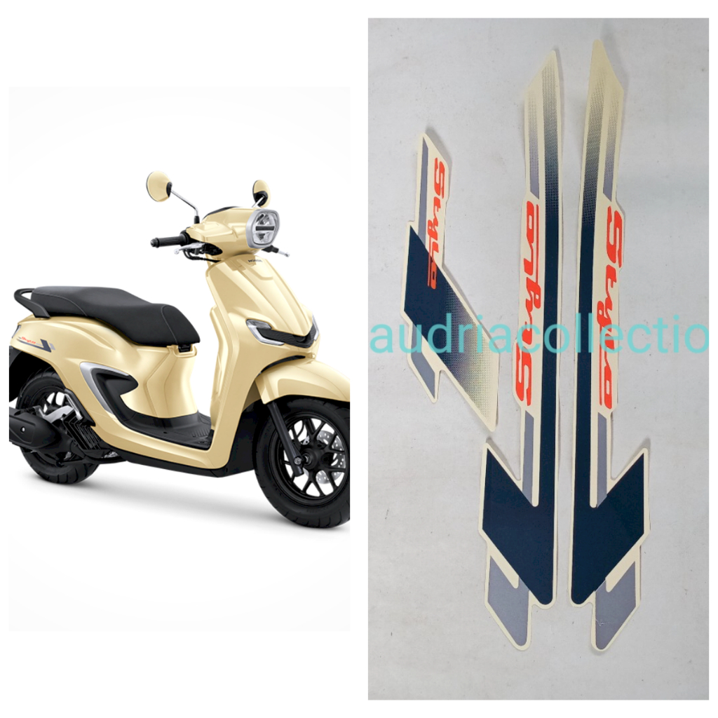 Stiker striping motor honda stylo 160 2024 cream