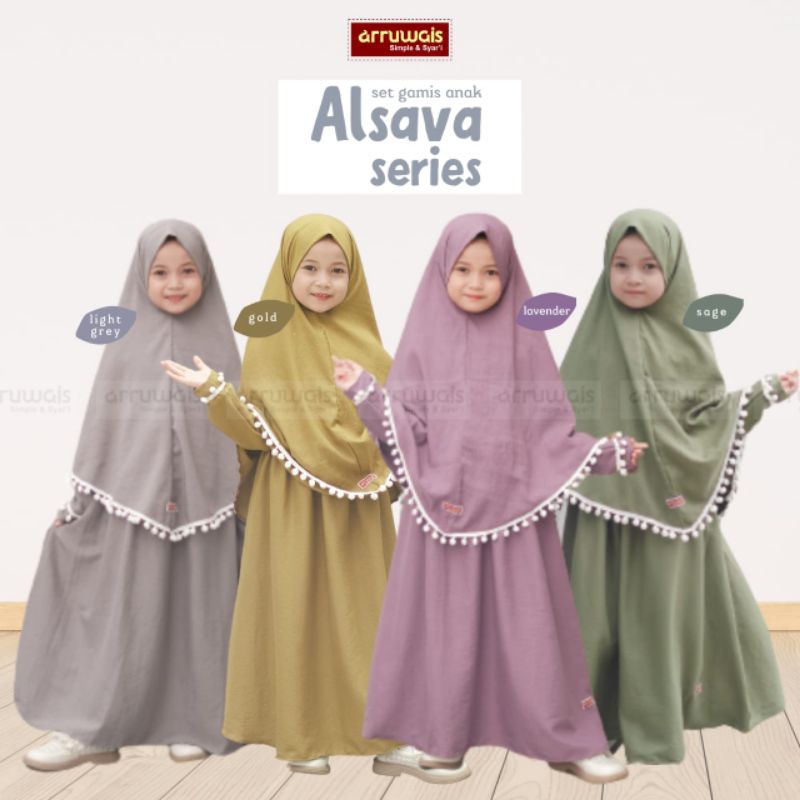 GAMIS ANAK ALSAVA SERIES SET JILBAB DAN CADAR USIA 3-8 THN TERBARU