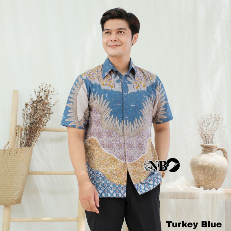 HEM ATASAN BATIK PRIA LENGAN PENDEK KEMEJA BATIK PRIA LENGAN PENDEK JUMBO TERMURAH