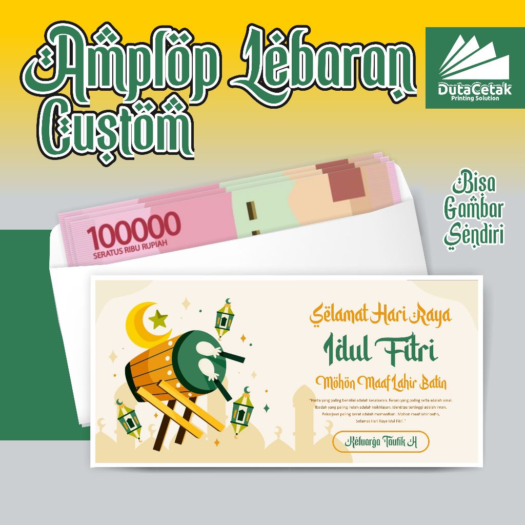 

Amplop Lebaran Custom Foto, Nama, dll banyak pilihan desain proses 1-2 hari