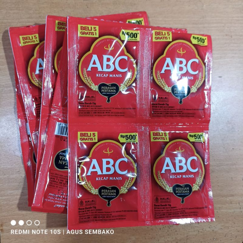

1 Lembar kecap ABC sachet 15g x 24 sachet eceran 500