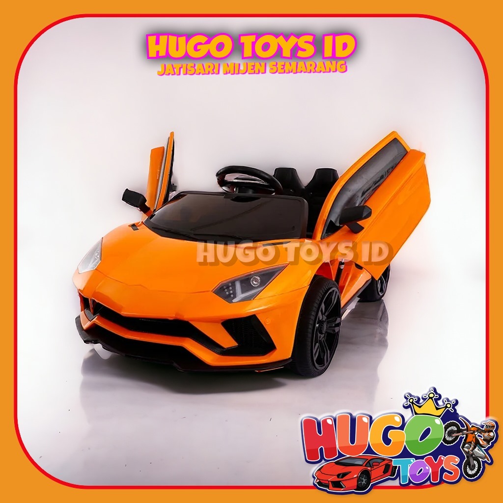 Mobil Aki Lamborghini AVENTADOR Mesin 12V ORIGINAL Mokidz Bisa Remote dan Gas Manual SNI
