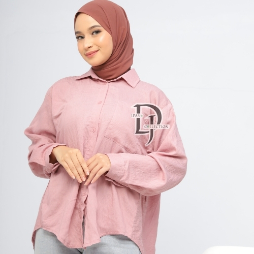 ipandj_collection- Atasan Wanita Kemeja Casual Polo Linen Premium Import Korea Style // Pakaian Wani