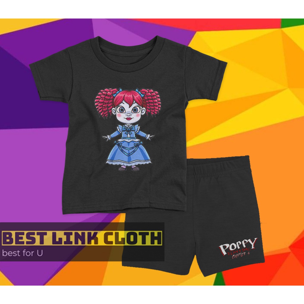 Baju Kaos Setelan Anak Doll Doll Poppy Playtime Chapter 3 FREE NAMA