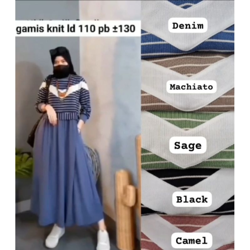 baju gamis wanita knit premium