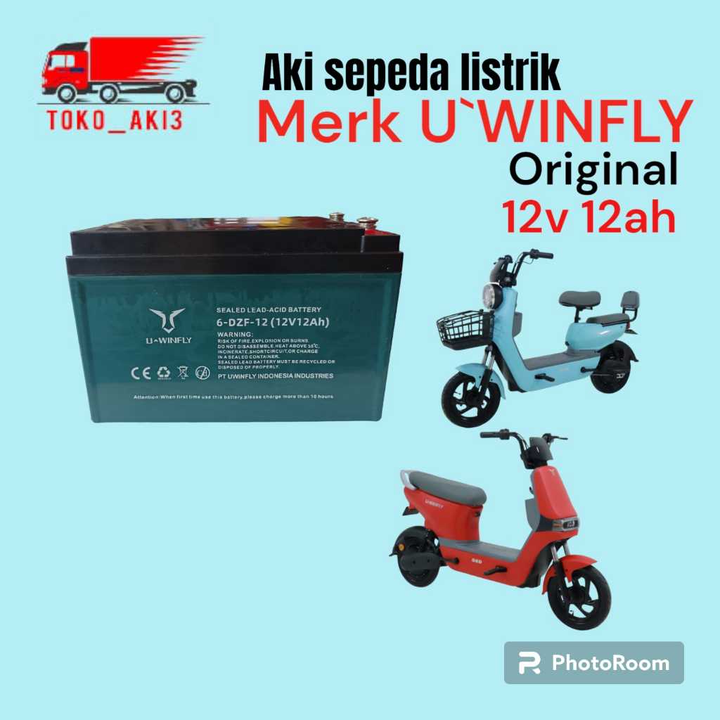 aki sepeda listrik aki UWINFLY pacific exotic VOLTA UWINFLY TIGER 6dzm12 atau 12volt 12ah AKI UWINFL
