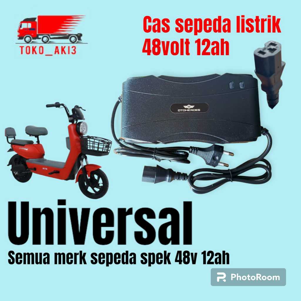 CAS AKI SEPEDA LISTRIK 48V 12AH CHARGER UNIVERSAL SEPEDA LISTRIK UWINFLY SELIS GODA CAS 48V 12AH UNI