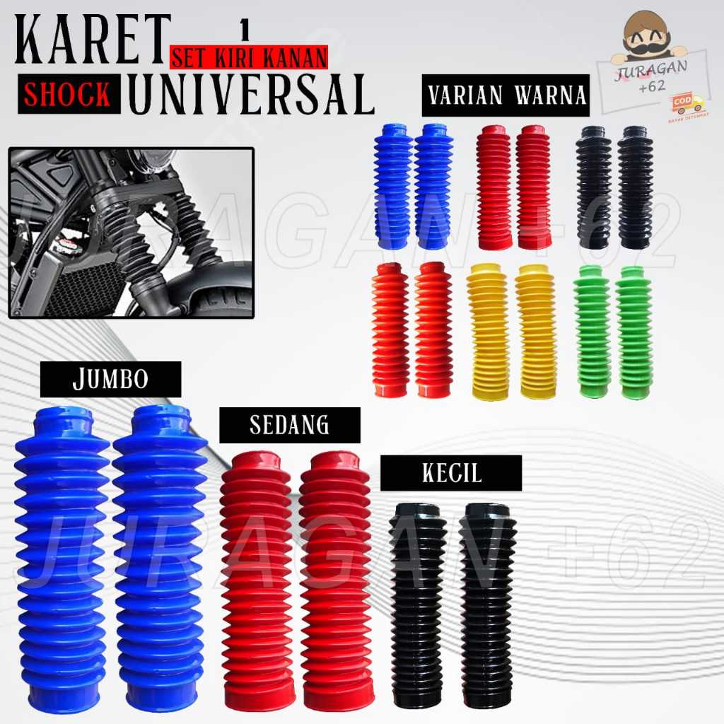 KARET COVER PELINDUNG SHOCK UP SIDE DOWN USD SHOCKBREAKER KLX CRF WR BEBEK MATIC TRAIL UNIVERSAL PNP