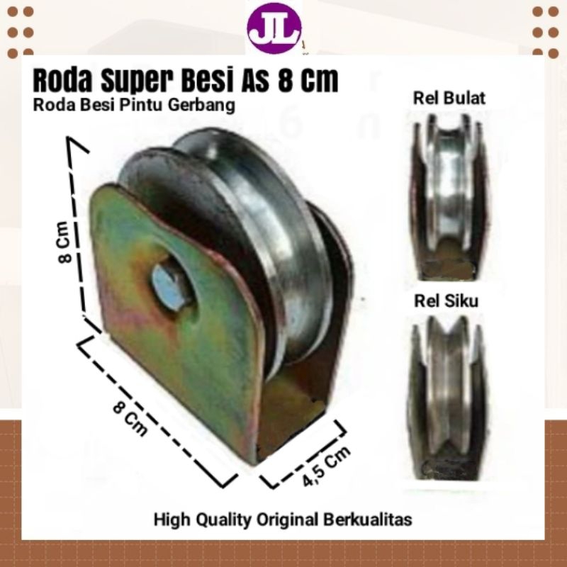 Roda Pagar Besi As Super Ukuran 8 cm Pintu Pagar Besi Roda Pagar Besi Super Ukuran 8 cm Pintu Gerban