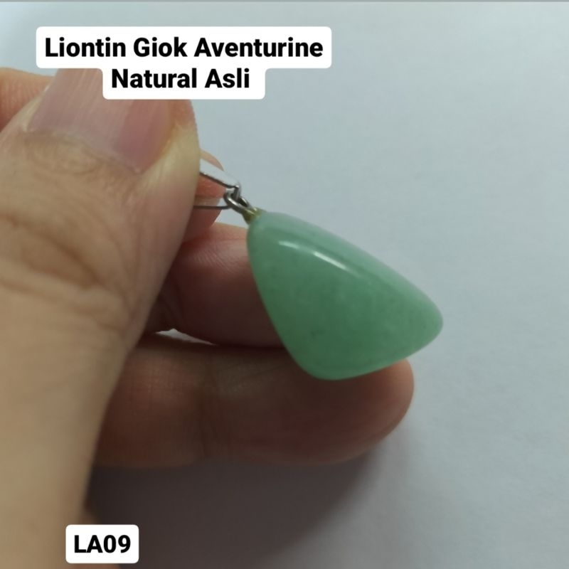 Liontin Giok Aventurine Hijau Natural Asli LA09