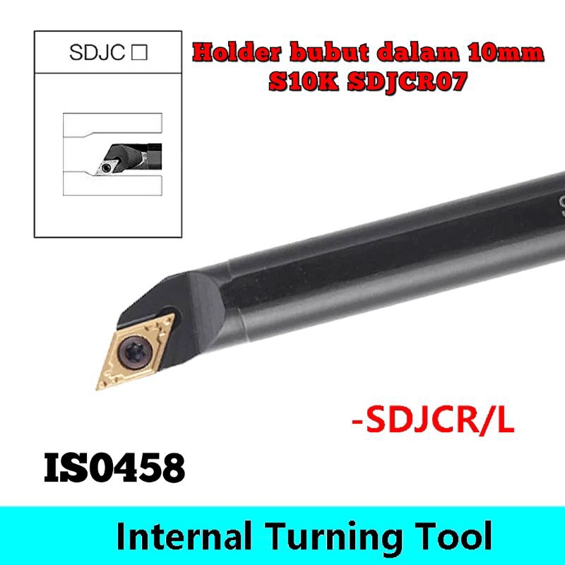 Holder bubut dalam 10mm S10 SDJCR07 for insert dcmt07 insert tidak termasuk