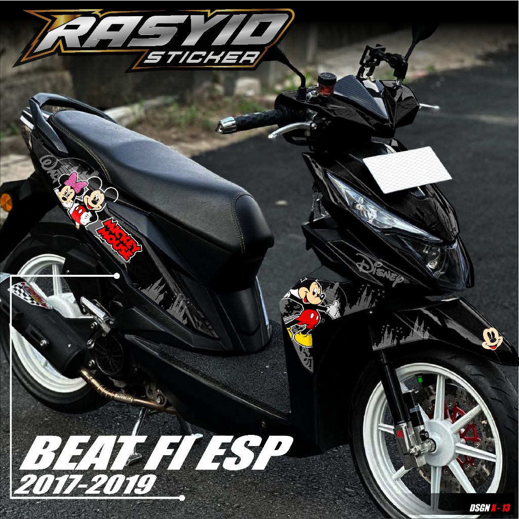 COD Sticker Decal Full Body Honda Beat FI ESP Tahun 2017 2018 2019 Sticker Variasi Desain Mickey Mou