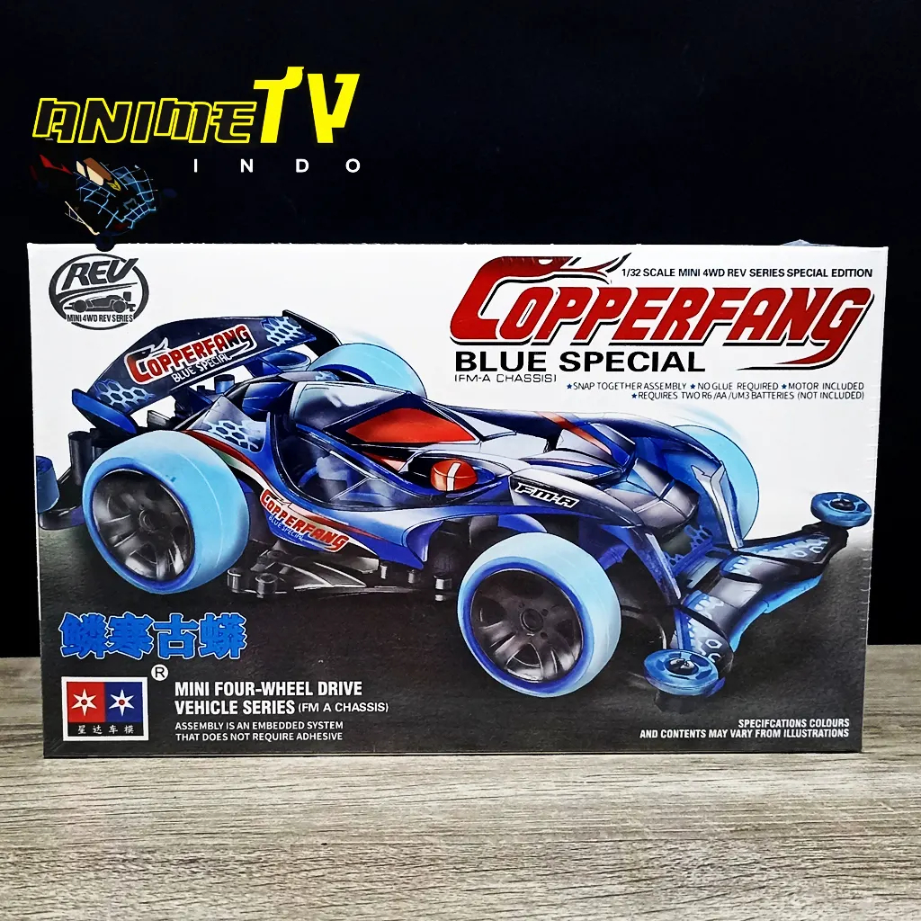 Rep Tamiya Mini 4WD Copperfang Blue Special Merk Daxing FM-A Chassis