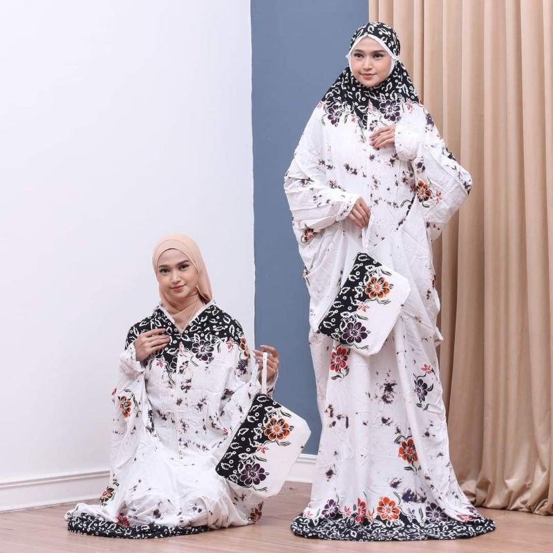 Ummah - Rukuh - Mukena Lajuran Rayon Baru New Arrival Batik Cap Malaman Motif Exlusive