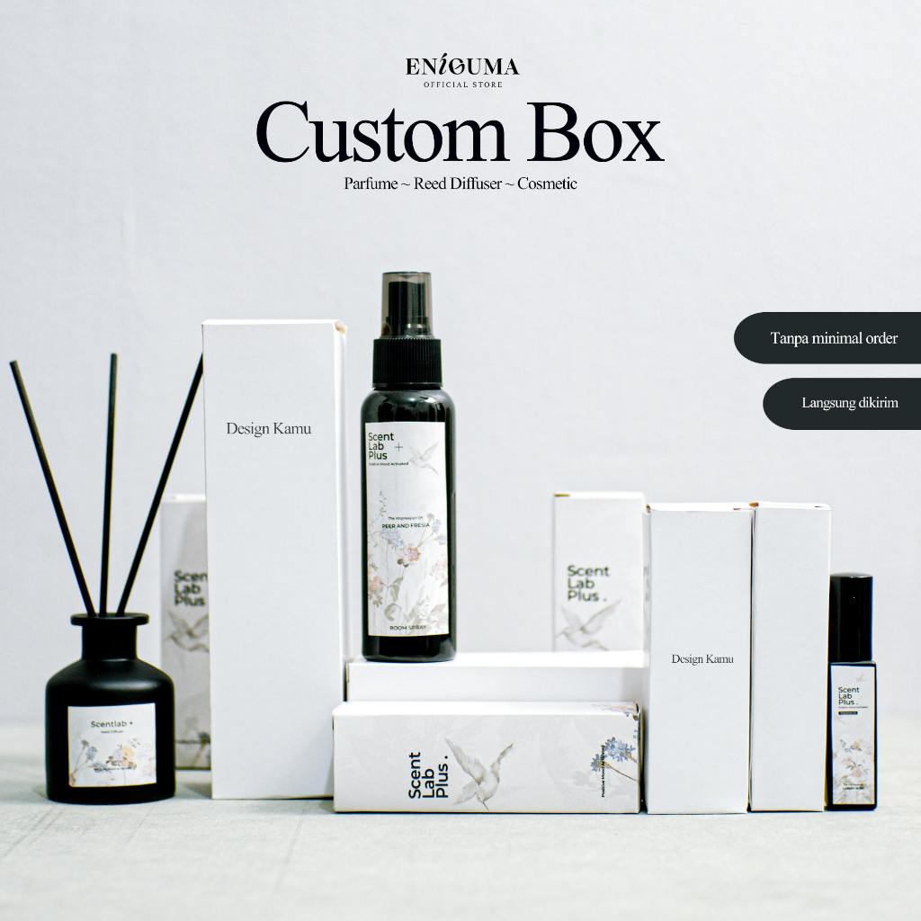 

Custom Box Parfume Reed diffuser cosmetic / Custom Packaging Scent / Dus Parfum Custom Tanpa Minimal Order / Dus Box Reed Diffuser / Box 10ml 30ml 50ml 100ml