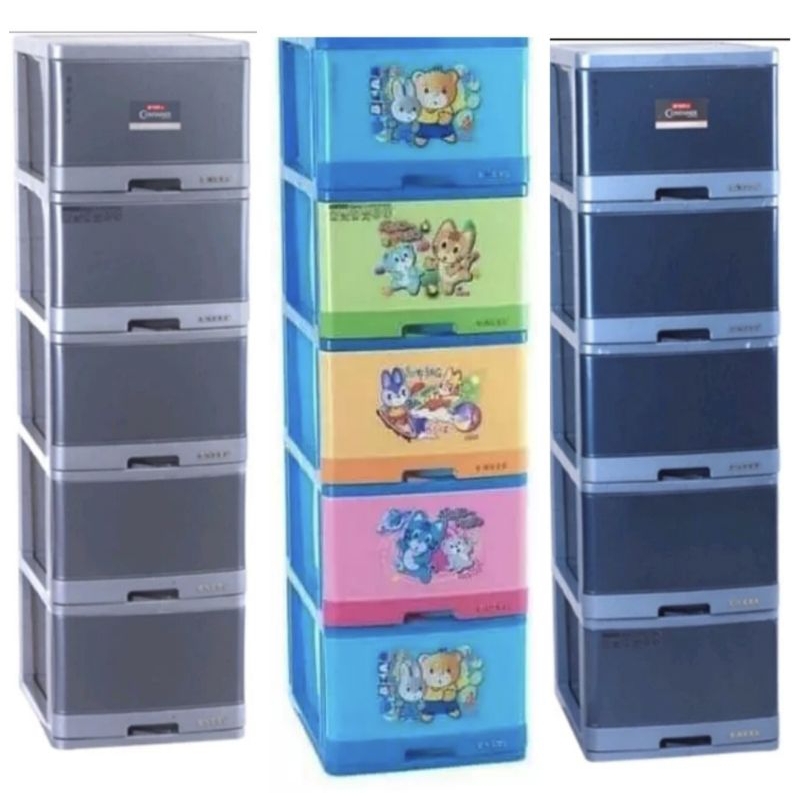 Excel Container L5 XC-17 Lion Star - Lemari Baju Plastik Large Susun 5