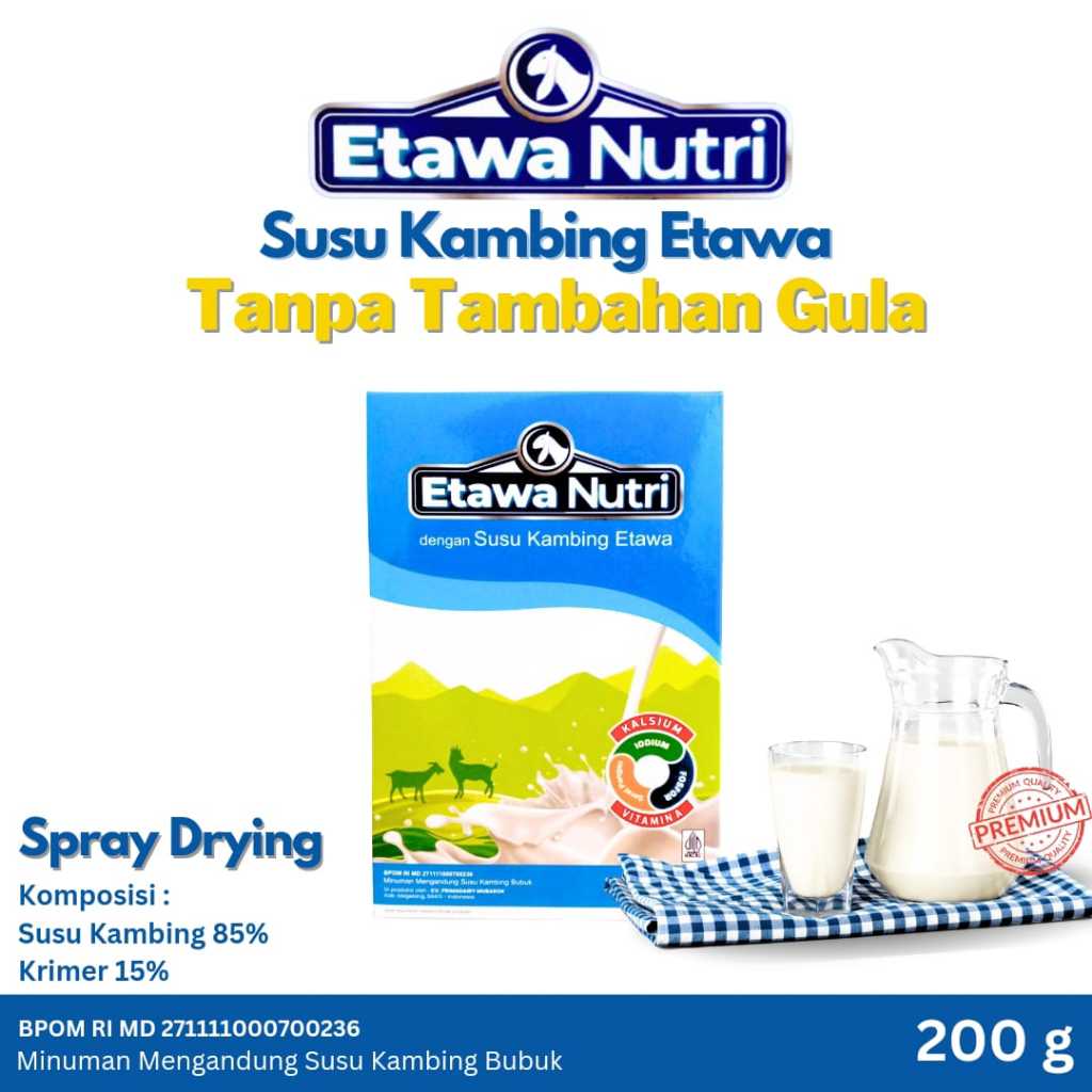 

Etawanutri Susu Kambing Etawa Tanpa Tambahan Gula BPOM Halal MUI